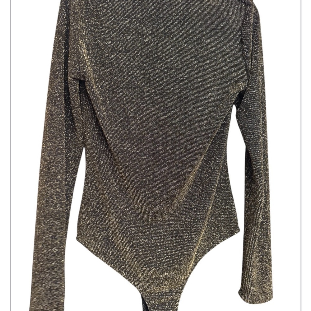 Charlotte Russe Glittering Black and Gold Bodysuit NWOT - Picture 2 of 3